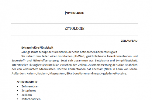 Mehr Informationen zu "Zusammenfassung Zytologie übersichtlich"