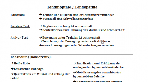 Mehr Informationen zu "Tendinopathie"