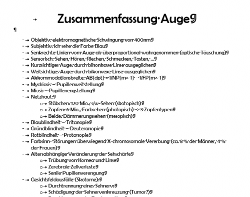 Mehr Informationen zu "Zusammenfassung Auge"