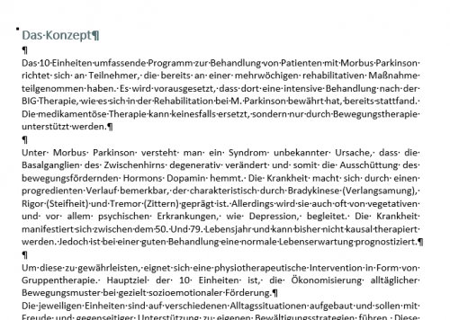 Mehr Informationen zu "Parkinson Gruppentherapie 10 Stunden-Konzept"