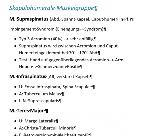 Mehr Informationen zu "scapulohumerale Muskulatur"