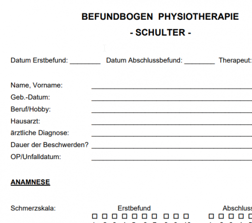 Mehr Informationen zu "Befund Schulter (blanko)"